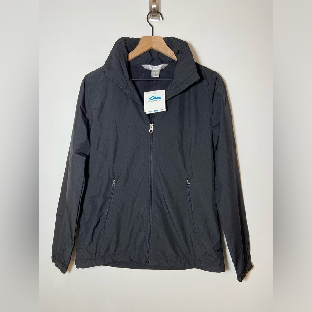 Tri-Mountain Women Black Wind breaker Utility Hooded Jacket Size Small NWT